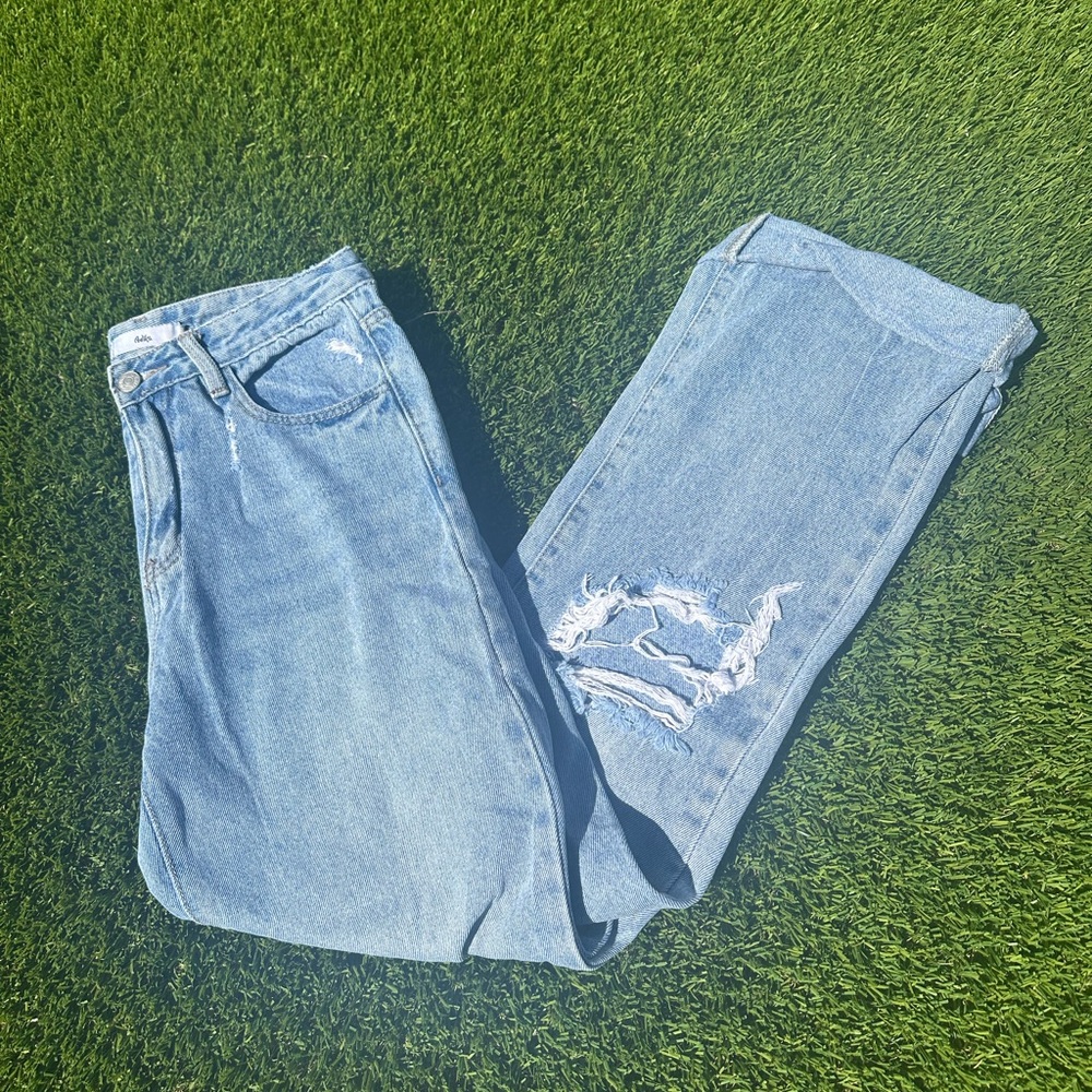 Adika Blue Boyfriend Distressed Jeans